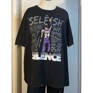 Kobe Bryant Silence Majestic 2Xl Black Graphic Short Sleeve T-Shirt Mens